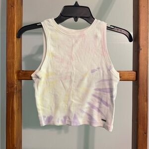 Hollister Yellow and Purple Ribbed Crop Tank Top